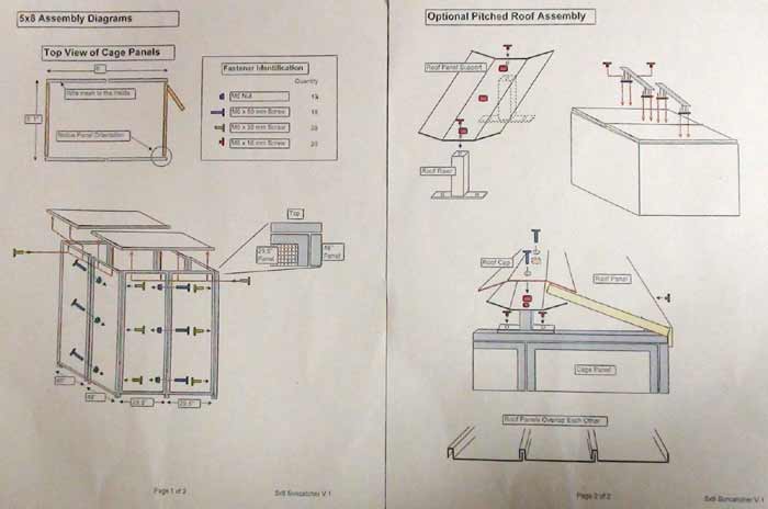 Inaccurate instruction manual for suncatcher aviary made by cages by design