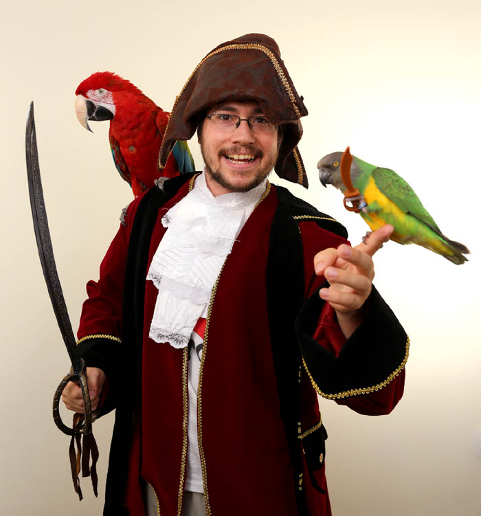 Pirate with Parrots